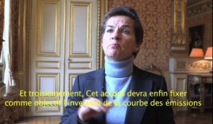 Itw de C. Figueres, secrétaire exécutive de la convention-cadre de l'ONU sur le climat (7/1/2014)