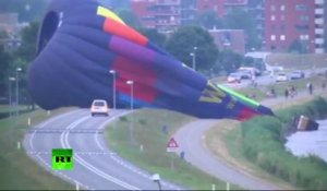 Un ballon tente un amerrissage d'urgence avant de s'échouer sur une route