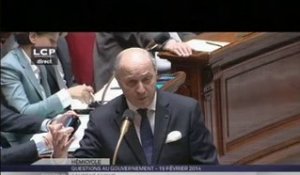 Ukraine : Laurent Fabius répond à une 2ème question à l'Assemblée nationale (19/02/2014)