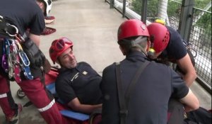Simulation d'évacuation par les pompiers à Beaubourg
