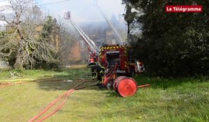 Langueux. Le château de Saint-Ilan en feu