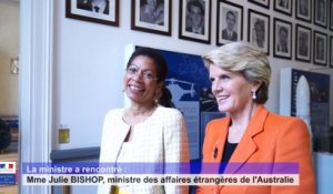 George PAU-LANGEVIN, ministre des Outre-mer rencontre Mme Julie BISHOP, ministre des affaires étrangères de l’Australie