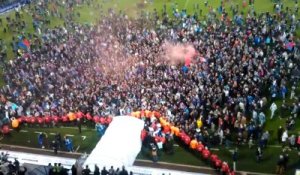 la marée humaine au stade D'Ornano vue d'en haut