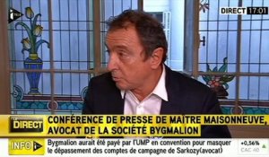 Bygmalion : Me Maisonneuve, "il s'agit bien de fausses factures"