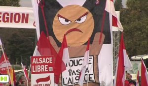 Manifestation contre le rattachement de l'Alsace à la Lorraine et la Champagne Ardenne