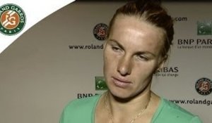 French Open 2014. S.Kuznetsova's reaction after her R4 win