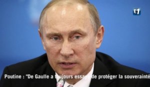 Vladimir Poutine : "Le général De Gaulle a toujours essayé de protéger la souveraineté française"