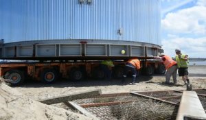 Dunkerque: transport exceptionnel d'un réservoir pour le Terminal Methanier