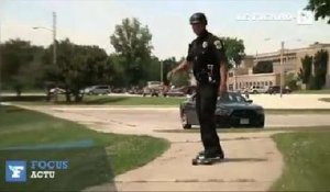 Dans le Wisconsin, la police patrouille sur des skateboards !