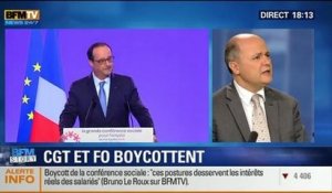 BFM Story: Conférence sociale: La CGT et FO vont boycotter le discours de Manuel Valls - 07/07
