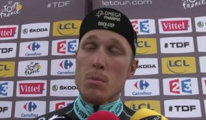 Tour de France 2014 - Etape 7 - Matteo Trentin le vainqueur du jour tout heureux