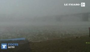Sibérie : un impressionnant orage de grêle sur une plage