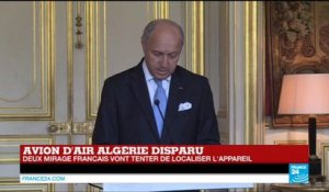 Laurent Fabius : Le vol AH5017 d'Air Algérie s'est "probablement écrasé mais n'a pas été retrouvé"