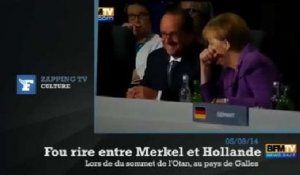 Zapping TV : le fou rire d'Angela Merkel et François Hollande
