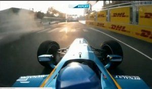 Un premier crash spectaculaire en Formule E entre Prost et Heidfeld