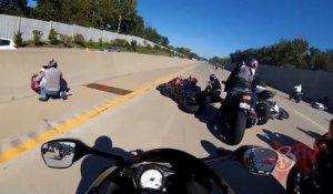 Crash collectif en moto