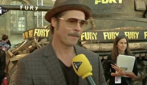 Brad Pitt en promo à Paris pour présenter "Fury"