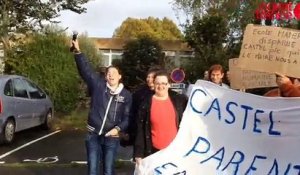 Manifestation contre la fermeture de l'école à Castel-Pic