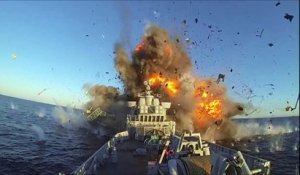 Un test de missile sur un bateau abandoné en mer de Norvège