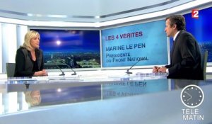 Les 4 Vérités : Marine Le Pen revient sur l'attentat terroriste de Charlie Hebdo