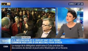 Politique Première: Mélenchon et Duflot ont fait front commun au meeting pro-Syriza à Paris - 20/01