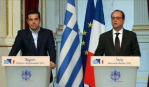 Reçu à l'Élysée, Alexis Tspipras plaide pour que la dette grecque devienne « viable »
