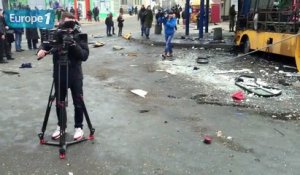 EXCLU - Les images de la gare routière bombardée à Donetsk en Ukraine