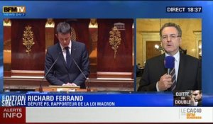 BFM Story: Édition spéciale Loi Macron (6/9): "Je ne crains pas la motion de censure déposée par l'UMP": Richard Ferrand - 17/02