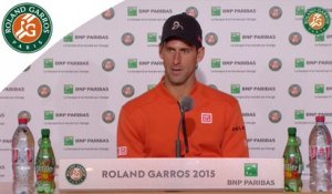 Conférence de presse Novak Djokovic Roland Garros 2015 / 1er Tour