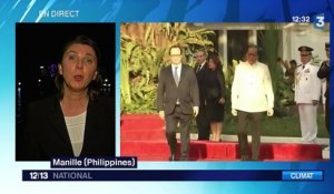 Climat : François Hollande et Marion Cotillard lancent un appel à la mobilisation mondiale à Manille