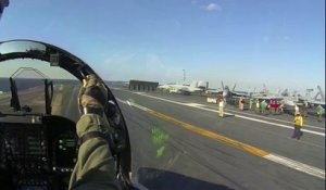 F-18 Super-hornet vidéo de catapultage sur porte avion