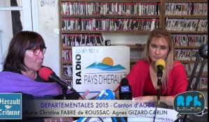 AGDE - 2015 - DEPARTEMENTALES 2015  DEBAT AGDE AGNES GIZARD Marie Christine FABRE DE  ROUSSAC