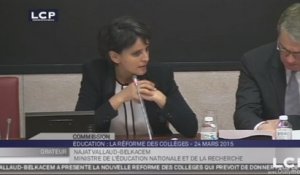 TRAVAUX ASSEMBLEE 14E LEGISLATURE : Audition de Mme Najat Vallaud-Belkacem sur la réforme des collèges