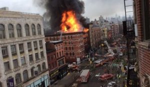 Gigantesque incendie à New York après une explosion