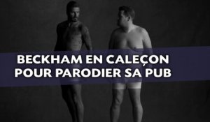 Beckham encore en caleçon pour parodier sa propre pub