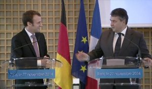Archive - Conférence de presse d'Emmanuel Macron et Sigmar Gabriel sur le rapport Pisani-Ferry-Enderlein