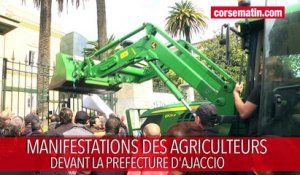 Manifestation des agriculteurs devant la préfecture d'Ajaccio