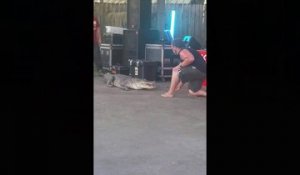 Un homme mordu par un alligator (Texas)