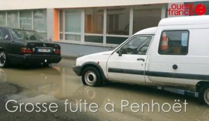 Rupture de canalisation rue des Chantiers à Penhoët