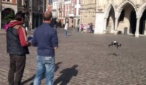 Arras : tournage au beffroi avec un drone pour l'émission le Monument préféré des Français