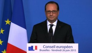 Réaction du président François Hollande à la suite de l'attentat en Isère
