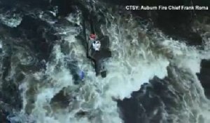 Deux garçons bloqués au milieu d'un torrent sauvés grâce à un drone