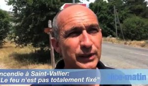 Incendie à Saint-Vallier:  "Le feu n'est pas totalement fixé"