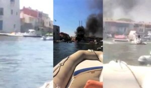 Ils sautent à l'eau pour échapper aux flammes de leur bateau à Port-Grimaud