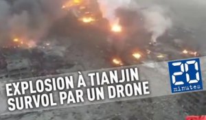 Survol par un drone après l'Explosion à Tianjin