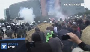 Violent face-à-face entre les agriculteurs et la police à Bruxelles