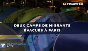 Deux camps de migrants évacués par les forces de l'ordre à Paris