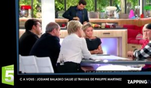 C à Vous : Josiane Balasko salue le travail de Philippe Martinez pour les migrants