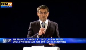 DRH d'Air France: "La violence et l'intimidation n'entameront en rien cette détermination"