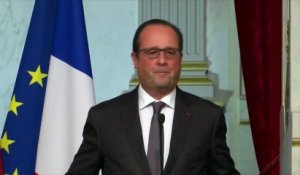 Hollande: "Nous avons le souci de faire en sorte qu'il y ait une transition politique en Syrie"
